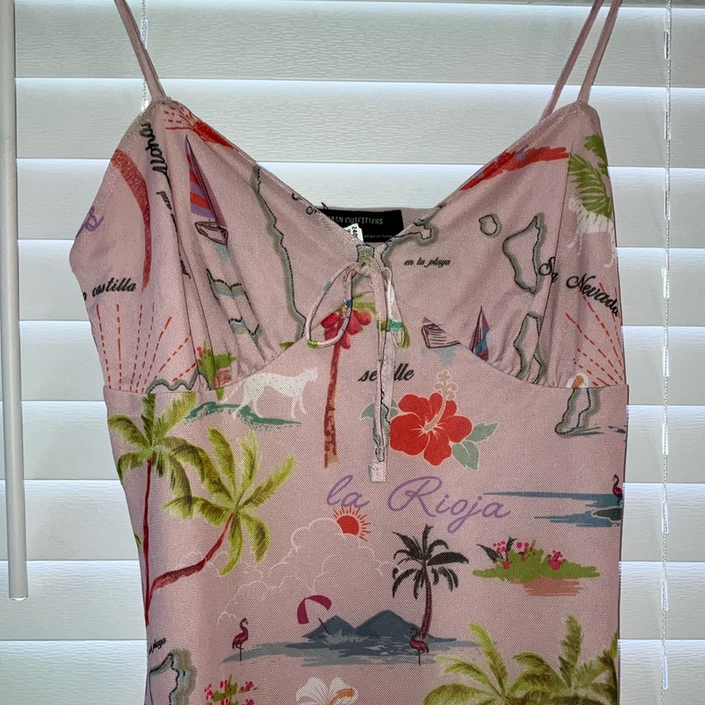 Urban Outfitters Tropical Pink and Green One Piece Dress - Picture 3 of 10